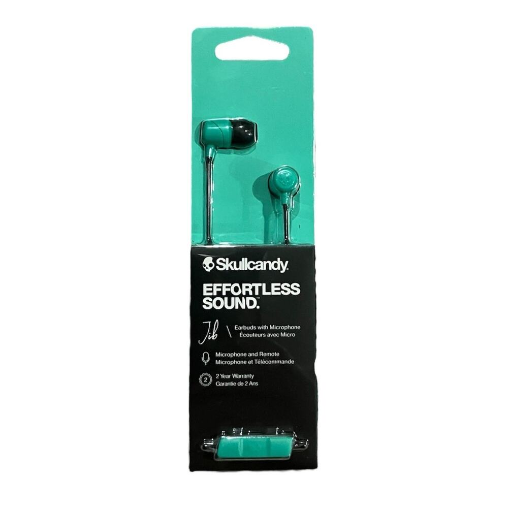 New Skullcandy Jib Wired Earbuds with Microphone Miami Blue